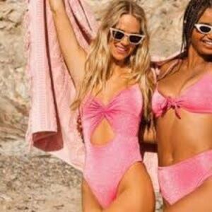 NWT L*Space Malibu Barbie one piece